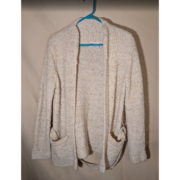 Persona Sweaters - Vintage Personal Beige Knit Cardigan Sweater Belted Pockets Wool Blend Large